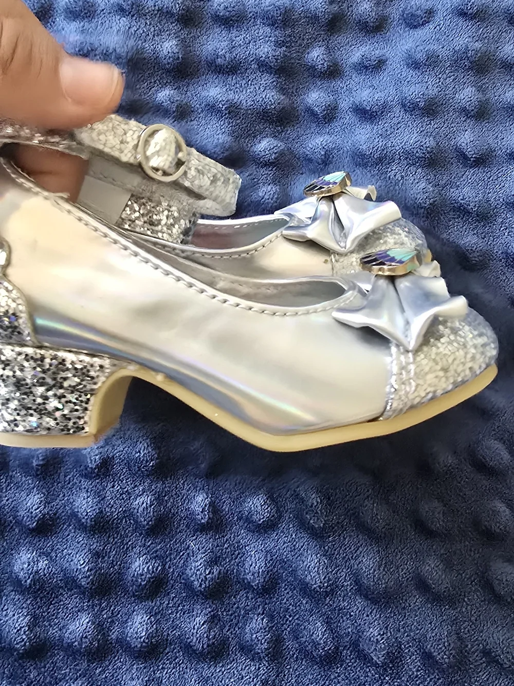 Disney Silver Girls Ariel Dress Shoes with Shell Charm